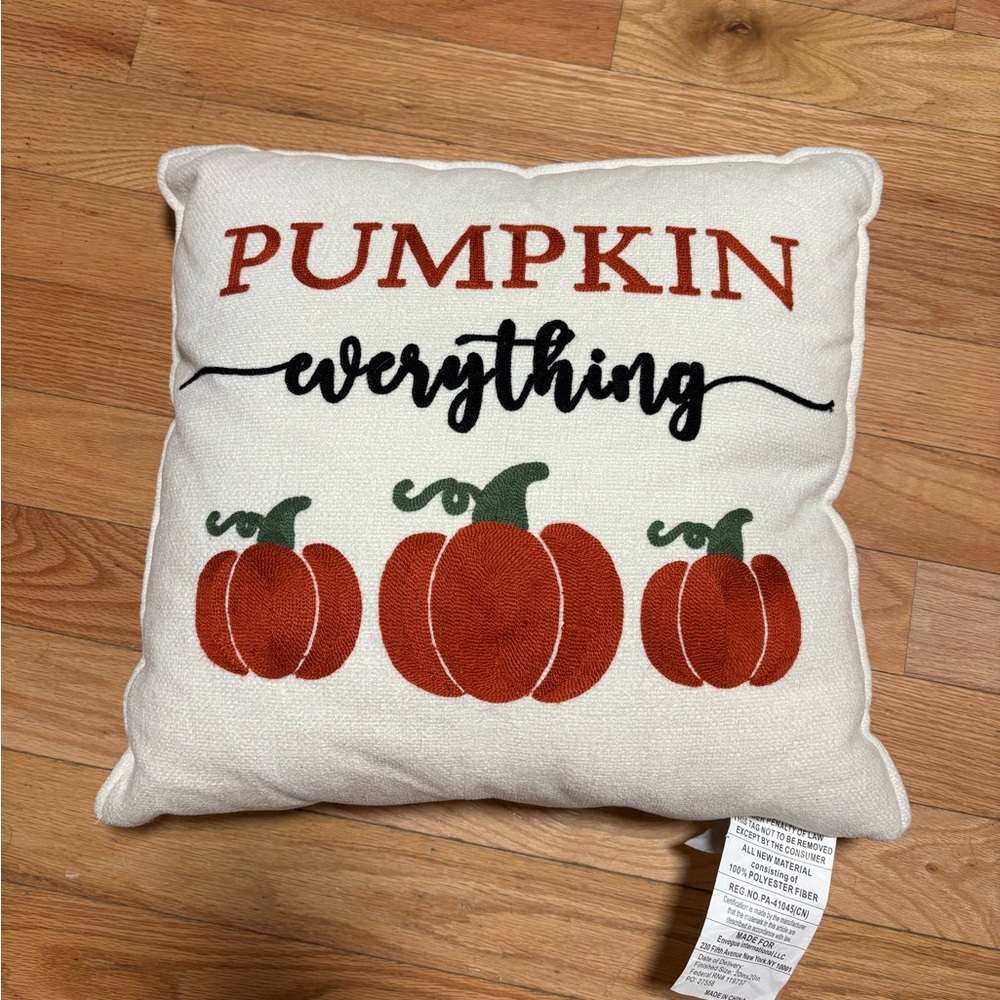 Rachel Zoe Pumpkin Everything Holiday Pillow - Orange and Green